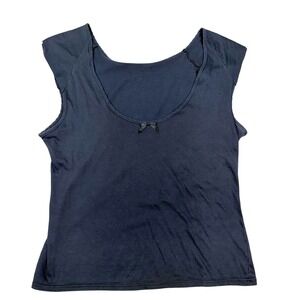 Vintage Hanna Tank Top Black Bow Coquette Balletcore 90s Minimalist Cotton Lrge